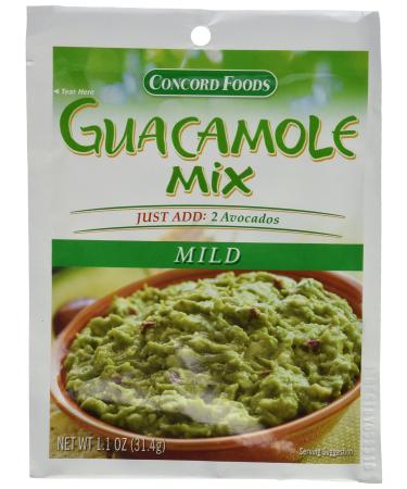 Concord Foods: Mild Guacamole Dip Mix (Pack of 4) 1.1 oz Packets 1.1 Ounce (Pack of 4)