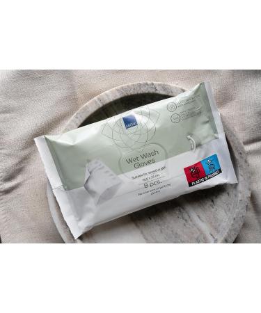 Abena Disposable Moist Wash Gloves - Soft Perfume-Free 30 Pack of 8 | Gentle Care Washcloths for Body - 23x15.5cm - Buy Online on SooperMarket.com