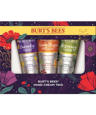 Burt’s Bees Holiday Gift, 3 Lotion Stocking Stuffer Products, Shea Butter Hand Cream Trio Set - Lavender & Honey, Orange Blossom & Pistachio and Rosemary & Lemon (New Version)