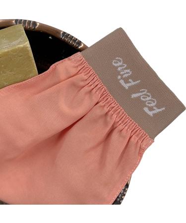 Turkish 100% Silk Exfoliating Gloves - Body Scrub Mitt for Men and Women by Feel Fine - Salmon Pink - Buy Online on SooperMarket.com