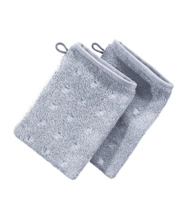 M ve washcloth 2-pack Quadretti terry cloth silver size 15x20 cm