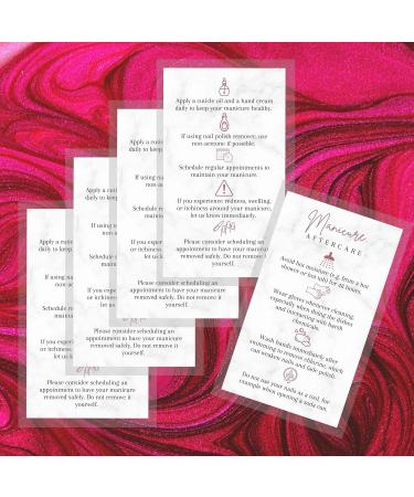 Manicure Aftercare Instruction Cards | 50pk | Business Card Size Nail Salon Handout for Nail Care after Manicure or Pedicure matches loyalty Marble and Mauve Design How to protect your manicure cards - Buy Online on SooperMarket.com