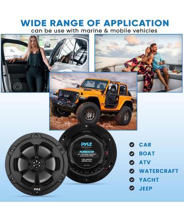 Pyle 6.5 Marine Speakers - 2-Way Waterproof 240 Watt Coaxial Speakers - Black Pair - Buy Online on SooperMarket.com