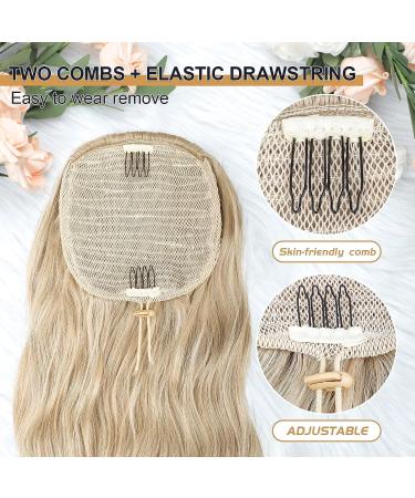 YEESHEDO Ash Blonde Long Wavy Ponytail Hair Extension 26 Inches - Clip In Drawstring Synthetic Curly Hairpiece for Women - Buy Online on SooperMarket.com