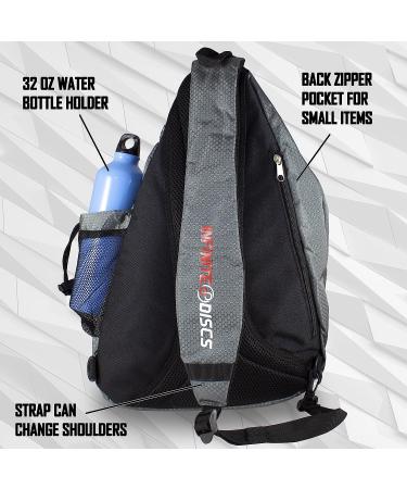 Disc Golf Slinger Bag | Holds 6-12 Discs | Multiple Colors - Black - Buy Online on SooperMarket.com
