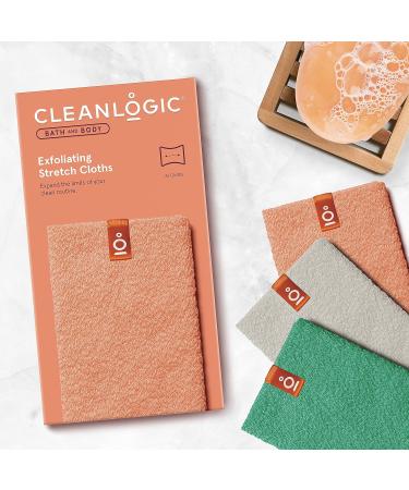 Cleanlogic Body Exfoliating Cloth  Stretchy Exfoliator Bath and Shower Washcloths for Smooth and Softer Skin  Reusable Daily Skincare Tool  Assorted Colors  3 Count Value Pack 3 Count (Pack of 1) Bath And Body - Stretch ... - Buy Online on SooperMarket.com