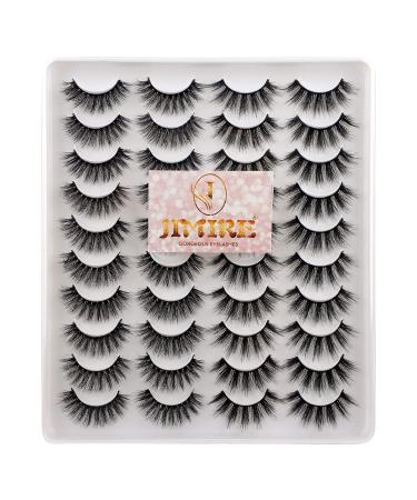 JIMIRE 20 Pairs Mixed Fluffy & Natural Volume False Eyelashes - Wispy Faux Mink Lashes Pack - Buy Online on SooperMarket.com