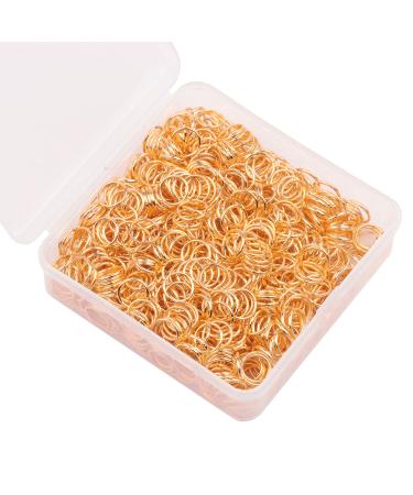 YAKA 1200pcs 10mm Gold Plated Iron Open Jump Rings Connectors Bulk for DIY Craft Earring Necklace Bracelet Pendant Choker Jewelry Making Findings and Key Ring Chain Accessories (10mm  Gold)