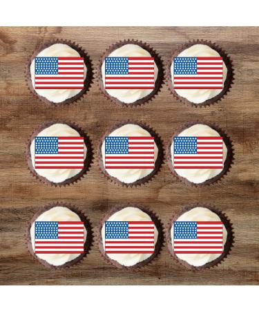 50 Edible American Flag Cupcake Toppers Mini USA Flag Cake Decorations Stars And Stripes Decorations Olympics Party Decorations World Flags 4th Of July Patriotic Independence Memorial Veterans - Buy Online on SooperMarket.com