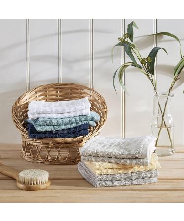 Tommy Bahama Northern Pacific Grey Washcloth Set - 12 Piece Highly Absorbent Cotton Bathroom Decor | Low Linting & Fade Resistant - Buy Online on SooperMarket.com