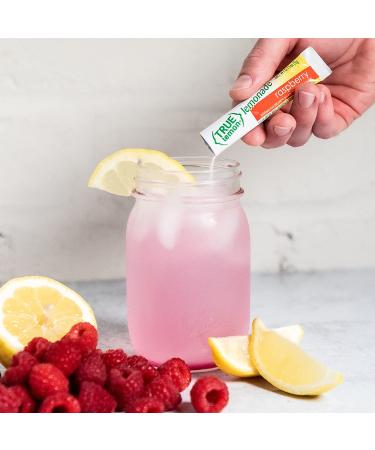 TRUE LEMON Raspberry Lemonade Drink Mix - 30 Packets, Real Lemon, No Preservatives, Stevia Sweetened, Gluten Free - 3.17 Oz - Buy Online on SooperMarket.com