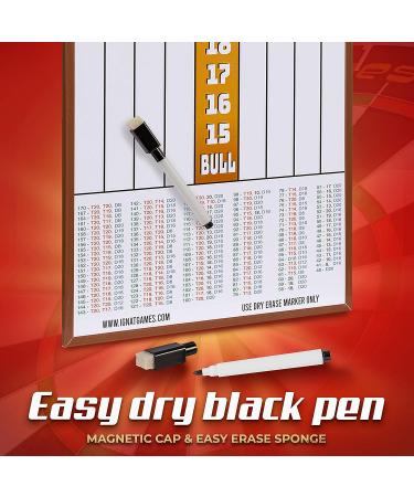 IgnatGames Double Sided Dry Erase Darts Scoreboard - Professional Scoreboard for X01, Cricket, and More - Includes 2 Magnetic Pens - Buy Online on SooperMarket.com