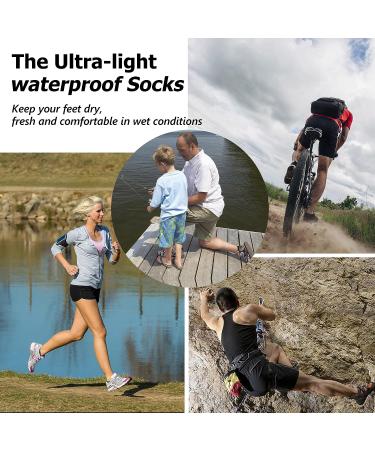 Randy Sun Waterproof Unisex Hiking/Trekking/Ski Socks - 4 Pairs (Medium) Sky & Black - SGS Certified, Breathable, Ultra-Thin - Buy Online on SooperMarket.com