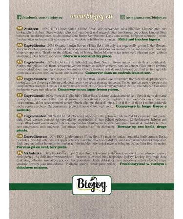 Biojoy Organic Linden Blossoms Dried (250g) - Whole Flowers for Herbal Tea (Tiliae Flos) - International Shipping - Buy Online on SooperMarket.com