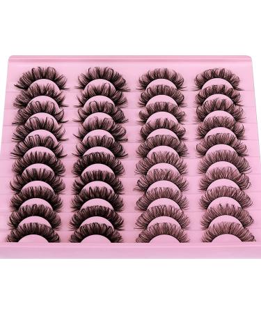 Newcally 20 Pairs D Curl Mink False Eyelashes - Fluffy Natural Look Russian Strip Lashes - Buy Online on SooperMarket.com