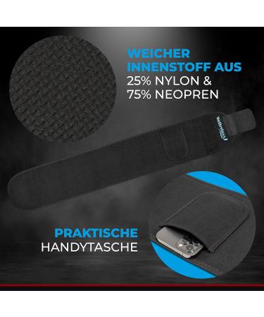 Wellrelaxx Women s Abdominal Girdle - Strong Adhesive Velcro Sweat Belt (Up to 115cm) | Waist Coach Belly Belt with Cell Phone Pocket Kidney & Back Support in Black - Buy Online on SooperMarket.com