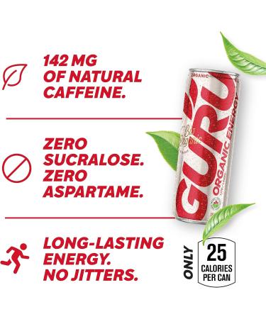 GURU Organic Energy Drink | Variety Pack 355ml | Feel Great and Stay Focused Longer with Plant-Based Energy Natural & Organic Ingredients Low Calories and Great Taste | (Pack of 24)  - Buy Online on SooperMarket.com