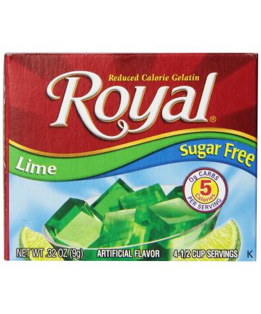 Royal Lime Gelatin Dessert Mix, Sugar Free and Carb Free (12 - .32oz Boxes)