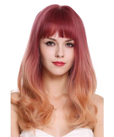 WIG ME UP - MS1733-1344R716 wig women's wig long bangs straight curly tips balayage mix purple orange blonde