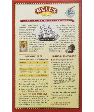Bell's Traditional Ready Mixed Stuffing 6 Oz - Pack of 3 | Delicious & Easy to Prepare - Buy Online on SooperMarket.com