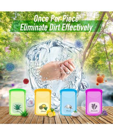 B BLOOMOAK 200pcs Portable Travel Hand Washing Paper Soap Sheets | Skin Friendly Disposable | Water Soluble | Ideal for Camping, Hiking & Christmas Stocking Stuffer | 200 Piece Assortment Mixture - Buy Online on SooperMarket.com
