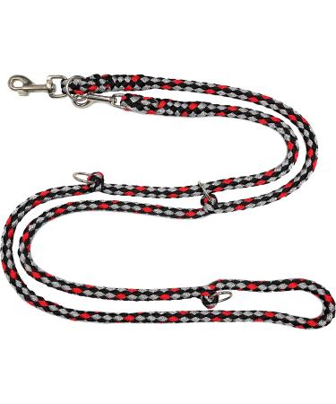 Adjustable Dog Linen for Large Dogs up to 80kg - 3.50m Jumbo Exercise Line (Black-Silver-Red) | Stable & Durable - Buy Online on SooperMarket.com
