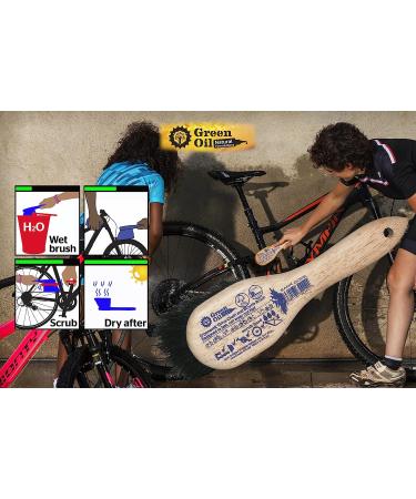 Green Oil Bicycle Cleaning Brush | Biodegradable & FSC Certified | Sustainable Plant Based Bristles | UK-Made - Buy Online on SooperMarket.com