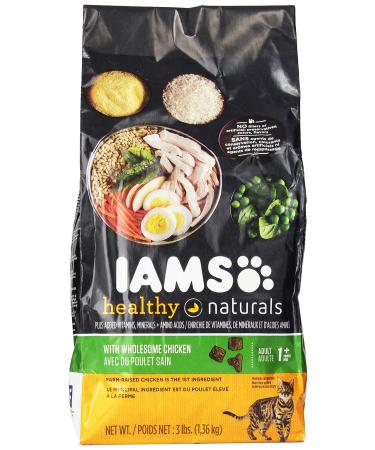 Iams Healthy Naturals Adult with Wholesome Chicken Premium Cat Food-3 Lb 3-Pound