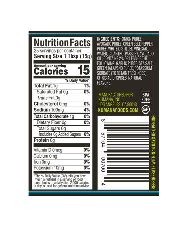Kumana Avocado Hot Sauce Jalape o - Keto & Paleo Friendly, Sugar Free, Gluten Free, Low Carb - 13.1 oz Bottle - Buy Online on SooperMarket.com
