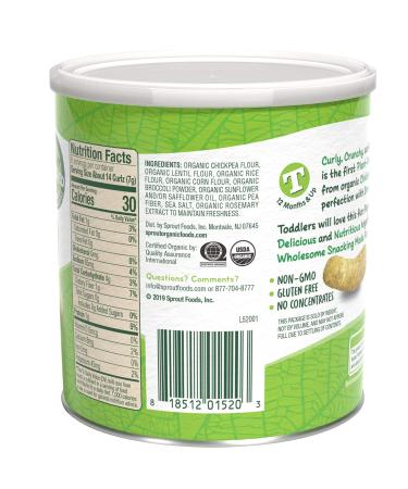 Sprout Organic Baby Food Stage 4 Toddler Snacks Broccoli Plant Power Curlz 1.48oz (Pack of 6) - Buy Online on SooperMarket.com