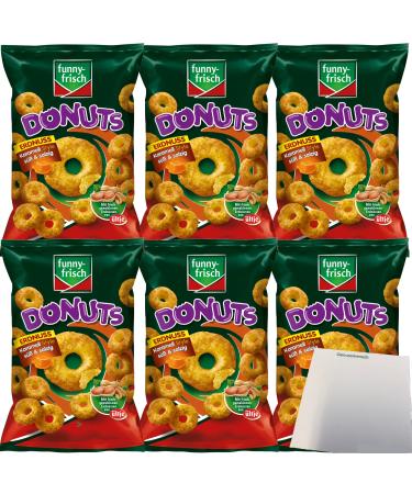 Funny-Frisch Peanut Donuts Caramel Style sweet & salty 6-pack (6x110g bag) + usy Block