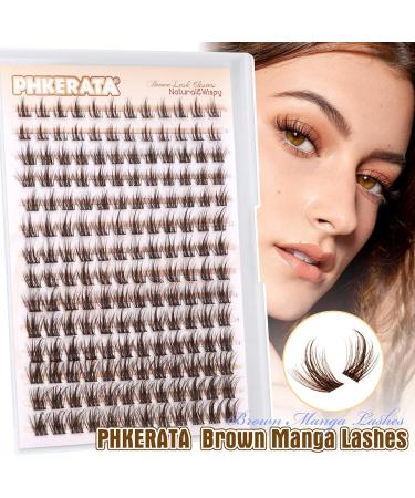 PHKERATA Brown Cluster Lashes Kit - Individual Eyelashes C Curl Extension Set with Glue, Seal, and Tweezers - Buy Online on SooperMarket.com