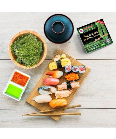 Longevity Sea Grapes | Umibudo Grape Seaweed | Vegan Caviar | 12 x 20g | Raw Food for Crispy Salads | 8.4 Ounce - Buy Online on SooperMarket.com