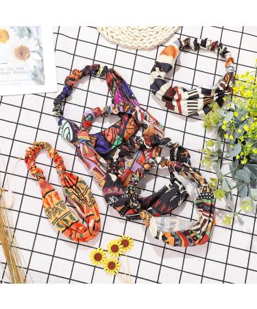 6-Piece African Boho Print Headbands for Women & Girls | Wide Elastic Turban Headwraps for Yoga & Sports - Buy Online on SooperMarket.com