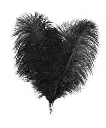 Soarer Black Ostrich Feathers Bulk - 30pcs 8-10 inches for Wedding Party Centerpieces  Home Decorations and DIY Crafts(Black) Black 8-10inch
