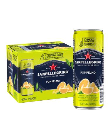Sanpellegrino Italian Sparkling Drink Pompelmo, Sparkling Grapefruit Beverage, 24 Pack of 11.15 Fl Oz Cans