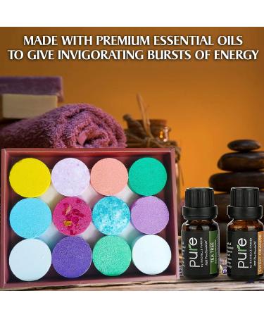 Aromatherapy Shower Steamers Gift Set - 12 Therapeutic Shower Bombs with Essential Oils | Long Lasting Vapor Tablets for Home Spa Therapy - Buy Online on SooperMarket.com