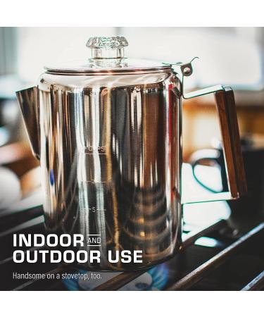 COLETTI Bozeman Camping Coffee Percolator - 9 Cup Campfire & Stovetop Percolator - Buy Online on SooperMarket.com