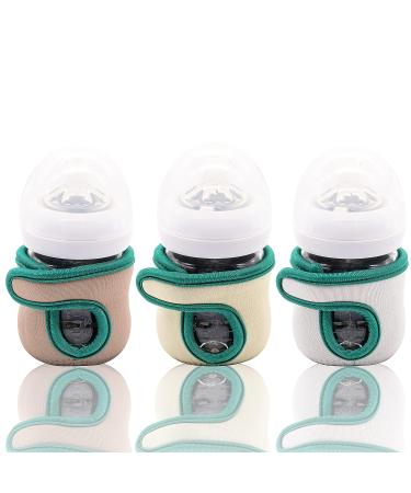 Neoprene Kanudle Sleeve Covers for 4 oz Philips Avent Glass Baby Bottle - Set of 3 | Adjustable, Non-Slip Grip for Heat/Cold Retention | Juice Cleanse Babyccino - Buy Online on SooperMarket.com
