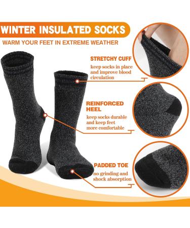 Welwoos 3 Pairs ThermoSocks for Men | Warm Thick Winter Ski Socks | Breathable Outdoor Socks 36-42 | Blue Gray Stripes - Buy Online on SooperMarket.com