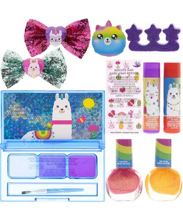 Townley Girl No Drama Llama Makeup Backpack Set - 10 Pcs Including Lip Gloss, Nail Polish, Hair Bows & More! Perfect for Ages 3 - Buy Online on SooperMarket.com