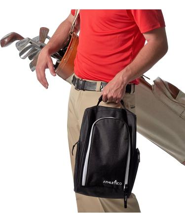 Athletico Golf Shoe Bag - Zippered Carrier with Ventilation & Outside Pocket - Black - Buy Online on SooperMarket.com