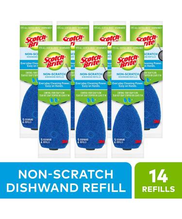 Scotch-Brite Non-Scratch Dishwand Sponge Refills - 14 Pack of Non-Scratch Sponges for Kitchen, Bathroom, and Household Cleaning - Safe for Non-Stick Cookware - Buy Online on SooperMarket.com