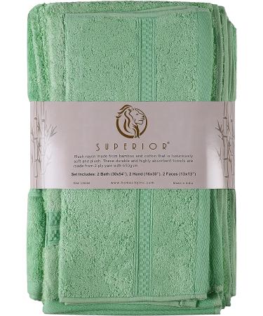 Hotel & Spa Quality Bamboo/Cotton Hand Towels - Set of 6, River Blue, 16x30 - Super Soft & Absorbent - Buy Online on SooperMarket.com