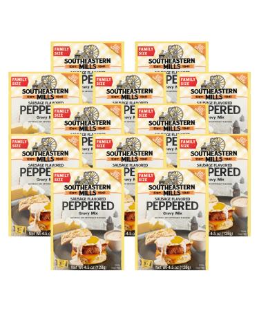Southeastern Mills Gravy Mix Sausage Flavored Peppered Gravy Mix Just Add Water Family Size 4.5-Ounce Packet (Pack of 12 Packets) 4.5 Ounce (Pack of 12)