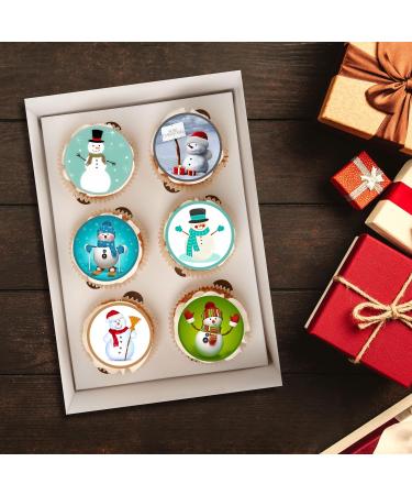 PRECUT Christmas Snowman Cupcake Toppers Mix Christmas Edible Cake Decorations Snowman Cake Toppers Xmas Cupcake Decoration Cute Snowman Cup Cake Topper (12) - Buy Online on SooperMarket.com