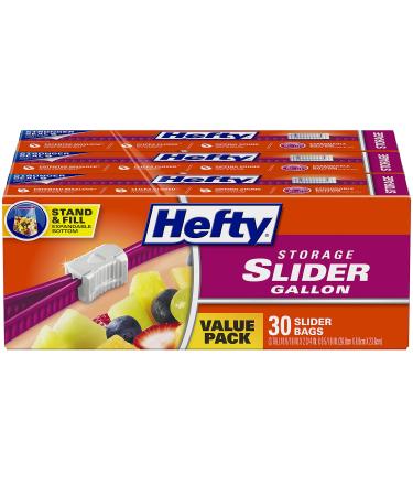 Hefty Slider Storage Bags, Gallon Size, 30 Count (3 Pack), 90 Total