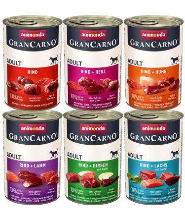 animonda Gran Carno adult dog food wet food for adult dogs hearty variation 6 x 400 g (pack of 6)