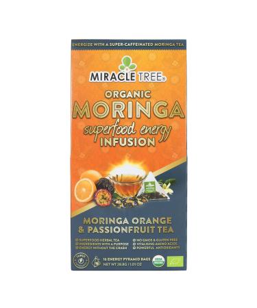 Miracle Tree Organic Moringa Superfood Energy Infusion Moringa Orange & Passionfruit Tea 1.01 oz (28.8 g)