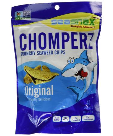 Seasnax Chomperz Crunchy Seaweed Chips, Original, 1 oz